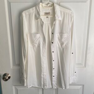 Express Boyfriend Classic White Button-Down Shirt Size M